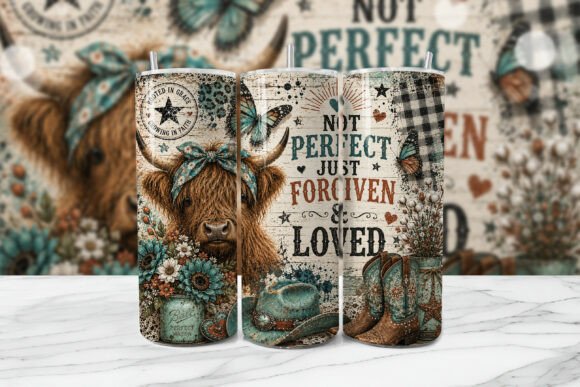 Download Forgiven Loved Highland Cow Tumbler Wrap - Premium Resources