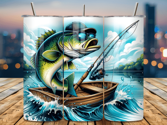 Download Funny Cool Bass Fishing Tumbler Wrap - Fishing tumbler wrap Collection