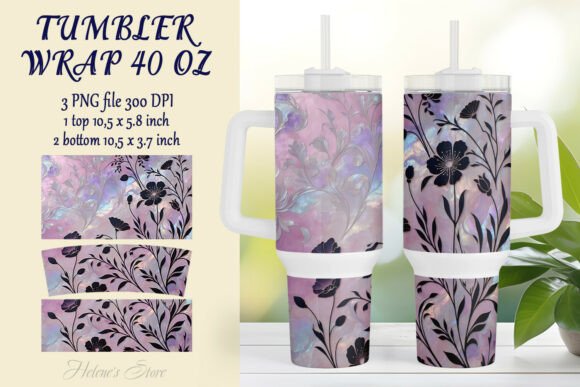 Download Floral Lilac Pearl Tumbler Wrap 40 Oz - 40 oz Collection