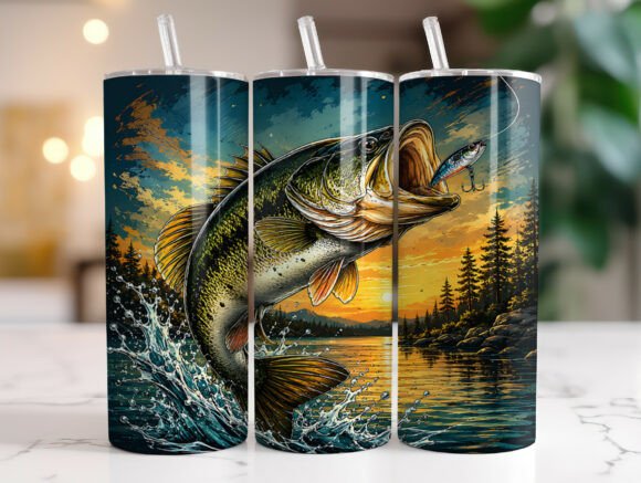 Download Largemouth Bass Fishing Tumbler Wrap PNG - Fishing tumbler wrap Collection