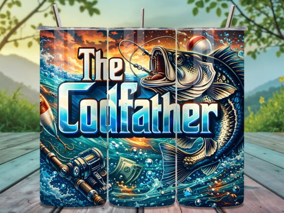 Download The Codfather Funny Fishing Tumbler Wrap - Fishing tumbler wrap Collection