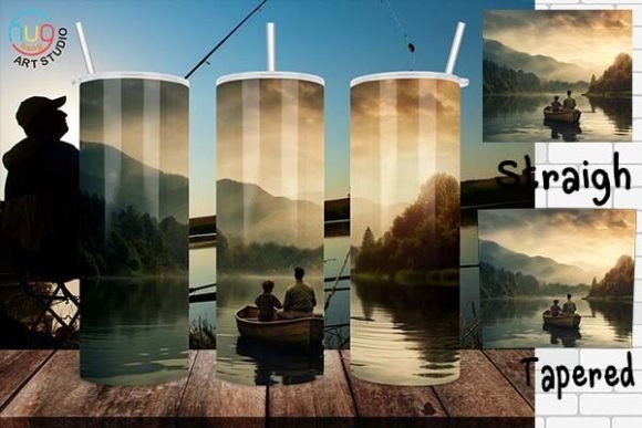 Download Father and Son Fishing Tumbler Wrap Png - Fishing tumbler wrap Collection