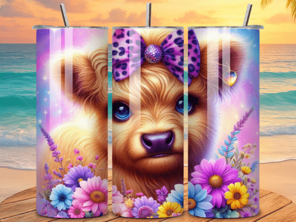 Download Colorful Baby Highland Cow Tumbler Wraps - Cow tumbler wrap Collection